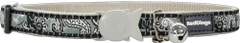 RED DINGO Nylonový šedý obojek pro kočku se vzorem BANDANA