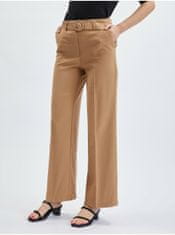 Orsay Světle hnědé dámské kalhoty s páskem 44