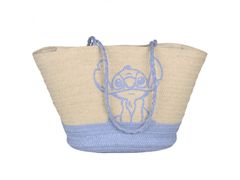 sarcia.eu Stitch Disney Slaměná nákupní taška na zip, velká tkaná taška