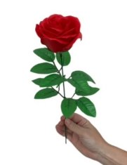made by ANTEROS Mýdlový květ růže Červená na stonku s lístky