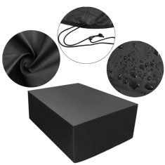 SONNENH Černý vodotěsný a prachotěsný kryt na stůl - Velikost 8ft (245x140x60 cm)