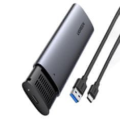 Ugreen CM400 externí box na M.2 B-Key SATA 3.0 SSD + kabel USB-C, šedý
