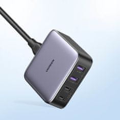 Ugreen CD327 GaN síťová nabíječka 2x USB / 2x USB-C 65W, šedá