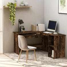 shumee Rohový psací stůl kouřový dub 120x140x75 cm kompozitní dřevo
