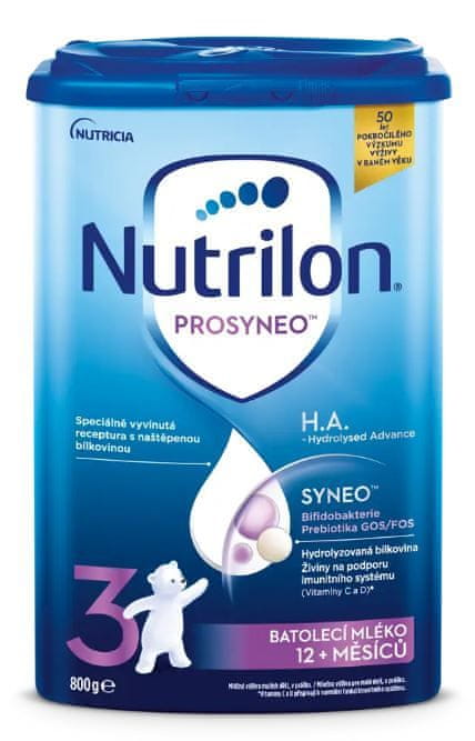 Levně Nutrilon 3 Prosyneo™ H.A. - Hydrolysed Advance batolecí mléko od ukončeného 12. měsíce 800 g