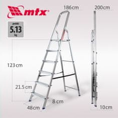MTX Štafle hliníkové skládací 6 stupňů