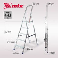 MTX Štafle hliníkové skládací 5 stupňů