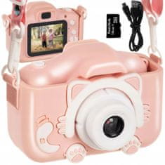 Kruzzel 22296 Dětský digitální fotoaparát 32 GB růžový
