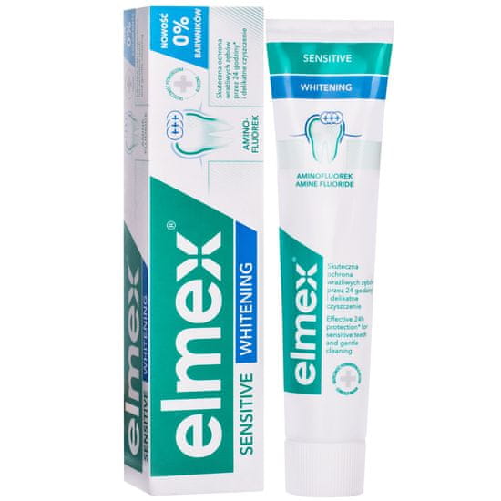 Elmex Whitening - bělící zubní pasta, chrání před zubním kazem; snižuje citlivost zubů, obsahuje aminfluorid, 75ml