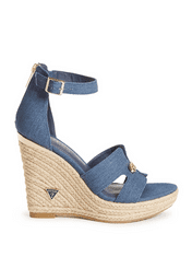 Guess Dámské sandále na platformě, espadrilky Jessi modré 36,5