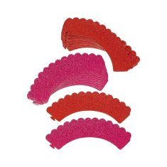 PME Wilton Cupcake Wrappers - červený a růžový třpyt - 24ks