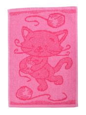 Profod  Dětský ručník Cat pink 30x50 cm