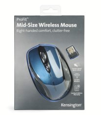 Kensington Bezdrátová počítačová myš střední velikosti Pro Fit modrá