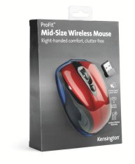 Kensington Bezdrátová počítačová myš střední velikosti Pro Fit červená