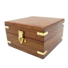 Alum online Sada 4ks kovových mosazných panáků v dřevěné krabičce