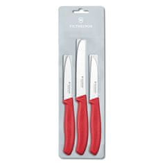 Victorinox Sada nožů na zeleninu 3ks plast červená