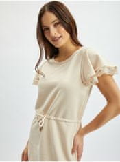 Orsay Béžové dámské mikinové šaty s krajkou XL