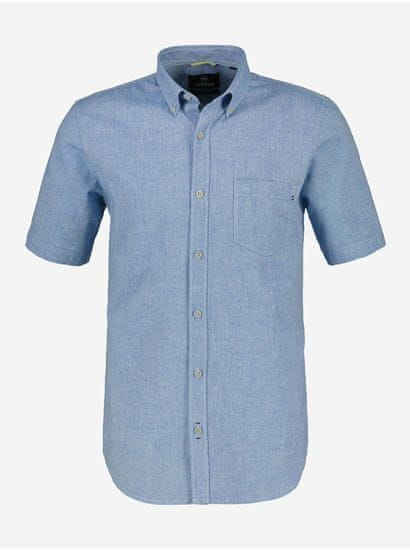 Lerros Modrá pánská košile s krátkým rukávem LERROS