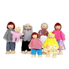 HABARRI Dřevěné panenky - 7 členná rodina