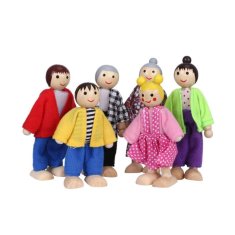 HABARRI Dřevěné panenky - 6 členná rodina