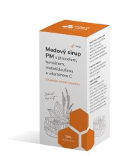 Purus Meda PM Medový sirup s jitrocelem, tymiánem, mateřídouškou a vitamínem C 200g