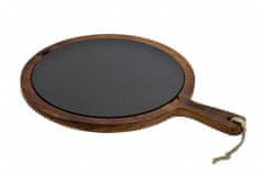 LAVA Metal Lava wood - servírovací deska s litinový talířem
