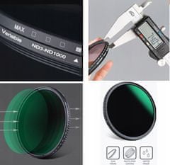 K&F Concept Filtr šedý / gray plne nastavitelný ND3-ND1000 40,5mm / 40.5 mm / KF01.2055 Nikon