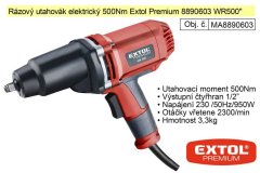 Extol Premium Rázový utahovák elektrický 500Nm Extol Premium 8890603 WR500