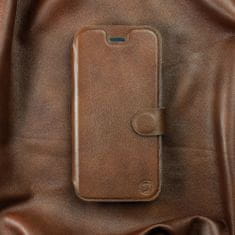 Mobiwear Kožené flip pouzdro na mobil Xiaomi Redmi 13C - Hnědé - L_BRS