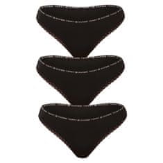 Tommy Hilfiger 3PACK dámská tanga černá (UW0UW02824 0R7) - velikost L