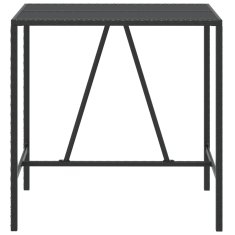 Petromila Barový stůl se skleněnou deskou černý 110x70x110 cm polyratan