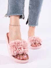 Amiatex Trendy dámské nazouváky růžové bez podpatku, odstíny růžové, 36