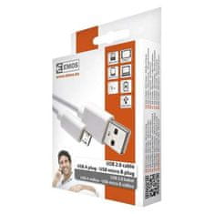 Emos USB kabel SM7006W USB 2.0 A/M - micro B/M, 1m, bílý