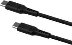 FIXED nabíjecí a datový kabel Liquid silicone USB-C - USB-C,USB 2.0, PD 60W, 1.2m, černá