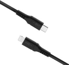 FIXED nabíjecí a datový kabel Liquid silicone USB-C - Lightning, MFi, PD, 2m, černá