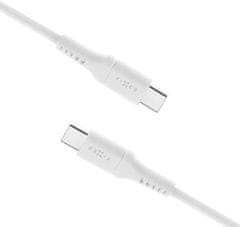 FIXED nabíjecí a datový kabel Liquid silicone USB-C - USB-C,USB 2.0, PD 60W, 0.5m, bílá