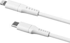 FIXED nabíjecí a datový kabel Liquid silicone USB-C - Lightning, MFi, PD, 0.5m, bílá
