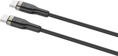 FIXED nabíjecí a datový kabel USB-C - USB-C,USB 2.0, PD 100W, opletený, 0.5m, černá