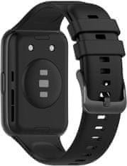 FIXED silikonový řemínek pro Huawei Watch FIT 2, černá