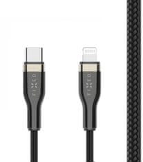 FIXED nabíjecí a datový kabel USB-C - Lightning, MFi, PD, opletený, 0.5m, černá