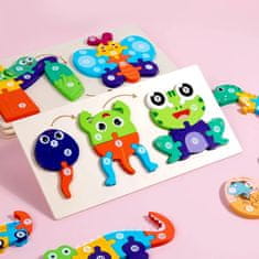 HABARRI Montessori Dřevěné puzzle - od malých po velké - Krokodýl