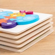 HABARRI Montessori Dřevěné puzzle - od malých po velké - Kachna