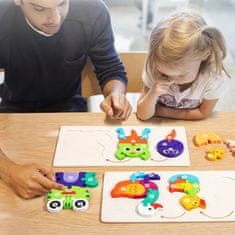 HABARRI Montessori Dřevěné puzzle - od malých po velké - Dinosaurus