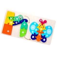HABARRI Montessori Dřevěné puzzle - od malých po velké - Motýl