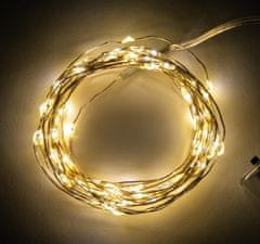 Aga Vánoční řetěz na baterie 100 LED Teplá bílá