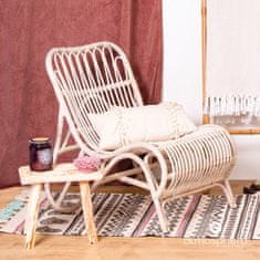 Atmosphera Dřevěná stolička - obdélníková stolička, opěrka nohou, 34 x 24 x 32 cm