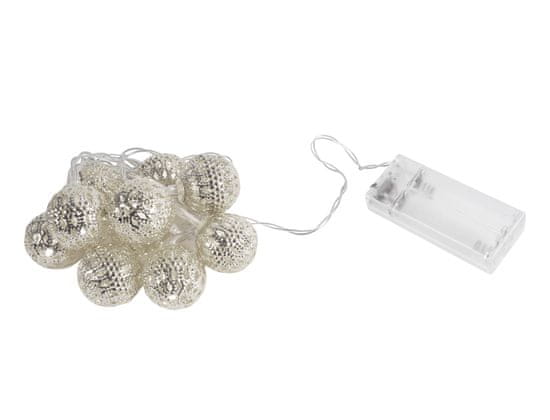 Linder Exclusiv Vánoční LED osvětlení 10 stříbrných koulí Teplá bílá