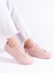 Amiatex Trendy dámské tenisky růžové bez podpatku, odstíny růžové, 39