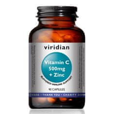 VIRIDIAN nutrition Vitamin C, 500 mg, + Zinc, 90 kapslí