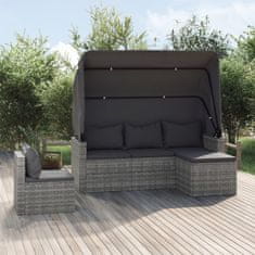 Vidaxl 4dílná zahradní sedací souprava s poduškami šedá polyratan